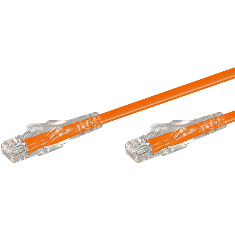 Linkqnet Rj45 Cat6 Anti-Snag Moulded Pvc Network Flylead - Orange - 0.3M