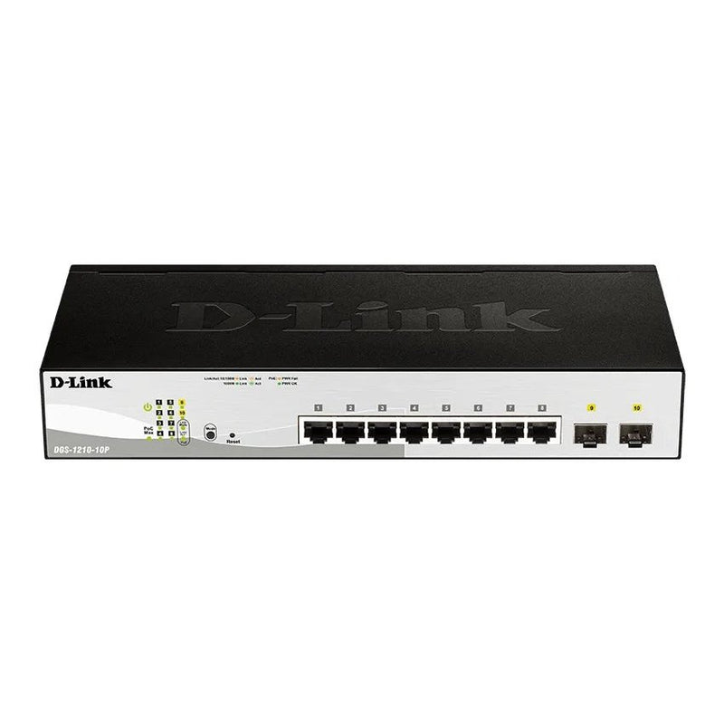 D-Link Consumer D-Link 8-Ports 10 100 1000Base-T Poe Smart Switch Plus 2 Sfp Ports - 78W Poe Budget