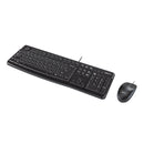 Logitech MK120 Wired USB Desktop Combo - Keyboard & Mouse-Multimedia Shortcut Keys US Key Layout Spill Resistant Ergonomoc Slope Soft Press Keys Ambidextrous Optical Mouse USB 1 year Limited warranty