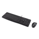 Logitech MK120 Wired USB Desktop Combo - Keyboard & Mouse-Multimedia Shortcut Keys US Key Layout Spill Resistant Ergonomoc Slope Soft Press Keys Ambidextrous Optical Mouse USB 1 year Limited warranty