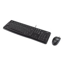 Logitech MK120 Wired USB Desktop Combo - Keyboard & Mouse-Multimedia Shortcut Keys US Key Layout Spill Resistant Ergonomoc Slope Soft Press Keys Ambidextrous Optical Mouse USB 1 year Limited warranty