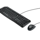 Logitech MK120 Wired USB Desktop Combo - Keyboard & Mouse-Multimedia Shortcut Keys US Key Layout Spill Resistant Ergonomoc Slope Soft Press Keys Ambidextrous Optical Mouse USB 1 year Limited warranty