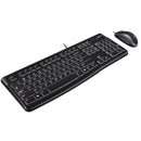 Logitech MK120 Wired USB Desktop Combo - Keyboard & Mouse-Multimedia Shortcut Keys US Key Layout Spill Resistant Ergonomoc Slope Soft Press Keys Ambidextrous Optical Mouse USB 1 year Limited warranty