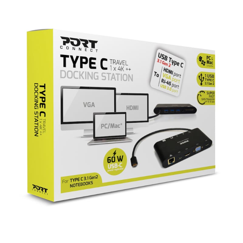 Proline 9 In 1 Usb-C Docking Station Hdmi Vga Rj45 Sd Card Pd 3Xusb 3.0