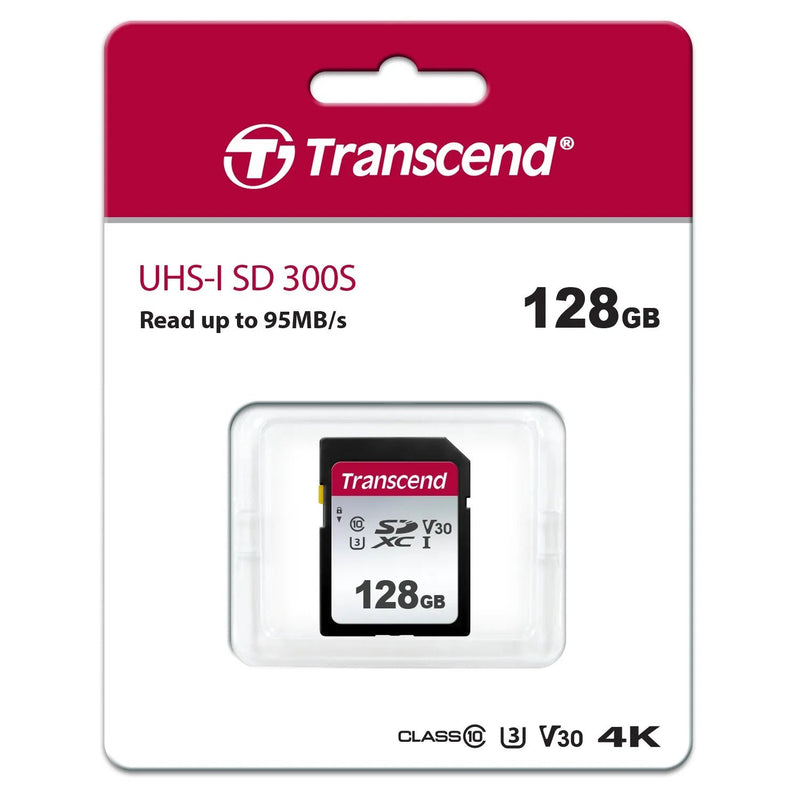 Transcend 300S 128Gb Uhs-1 Class 10 U1 U3 V30 Sdxc Card - Tlc