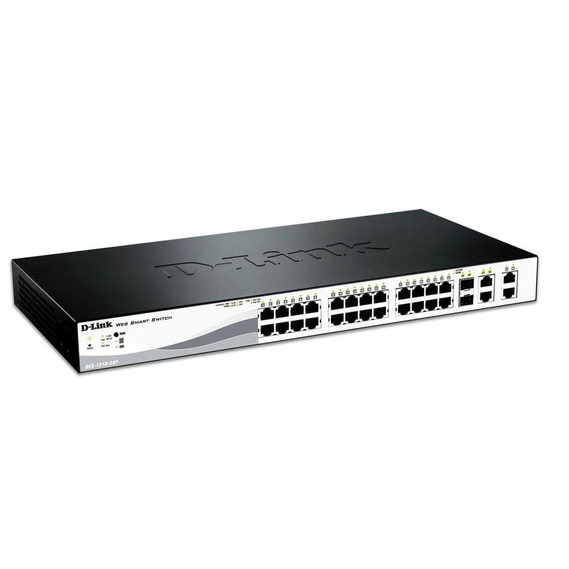 D-Link 26-Port Smart Managed Poe Switch - 24X 10 100Mbps Ports, 2X 1Gbps Ports (2X Sfp Combo), 193W Poe Budget, Rackmount