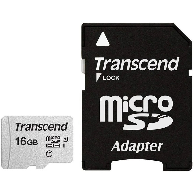 Transcend 300S 16Gb Micro Sd Uhs-I U1 Class 10 Read 95 Mb S Write 45Mb S With Sd Adaptor -Tlc