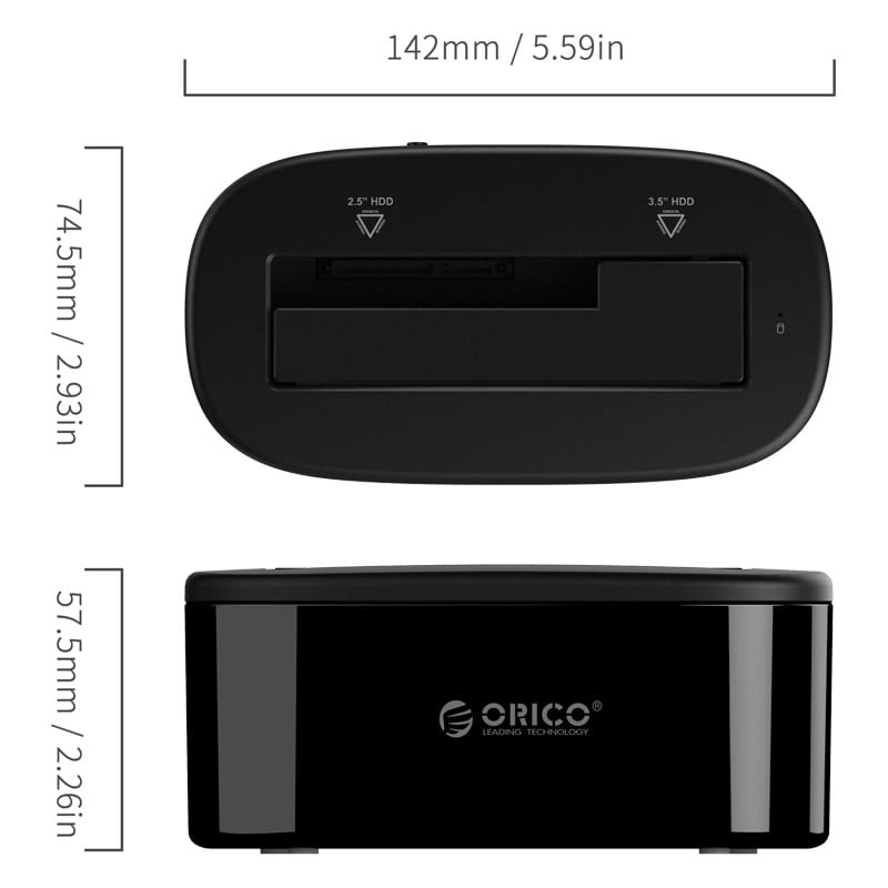 Orico 1 Bay Usb3.0 2.5" / 3.5" Hdd Ssd Vertical Dock - Black