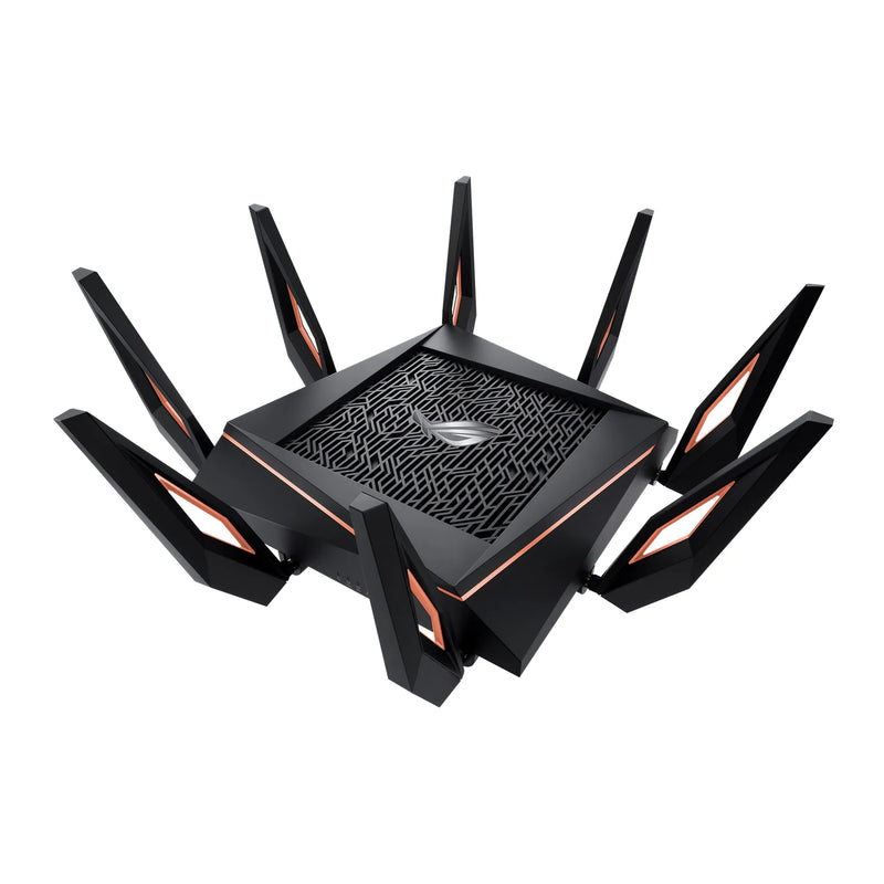 Asus Rog Rapture 802.11Ax Tri-Band Gaming Router Speed Up To 1.1Gbps  Mu-Mimo With Ofdma Tech  3 Level Game Boost  Gamers Priva