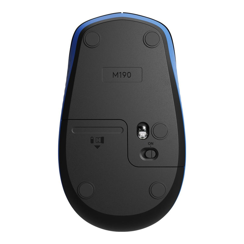 Logitech M190 Full-Size Wireless Mouse - Blue - 2.4Ghz - N A - Emea - M190