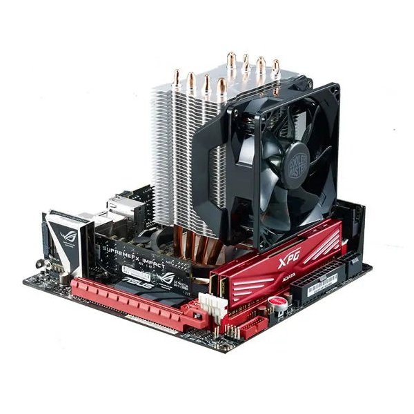 Cooler Master H410 Compact Air Tower 92Mm Red Led Fan 4 Heat Pipes.