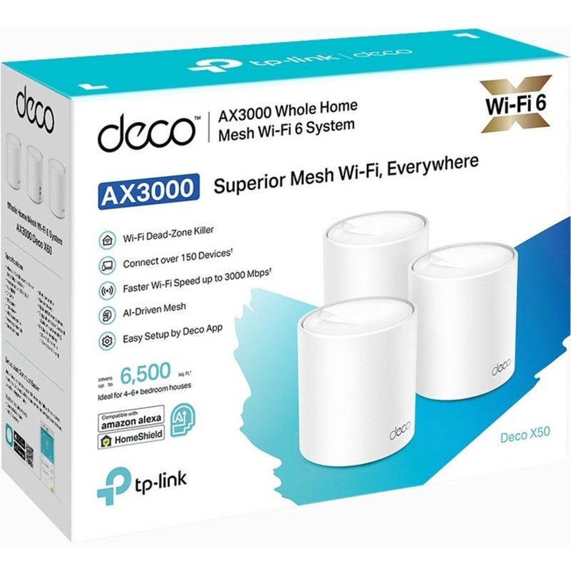 TP-LINK AX3000 WHOLE HOME MESH WIFI 6 SYSTEM 2402 MBPS 574 MBPS 3X GIGABIT PORTS - 3 PACK
