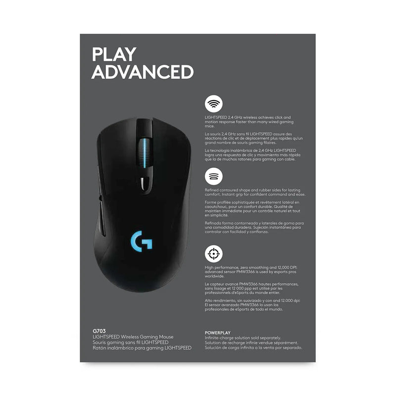Logitech G703 Lightspeed Wireless Gaming Mouse With Lightspeed Wireless And Lightsync Rgb