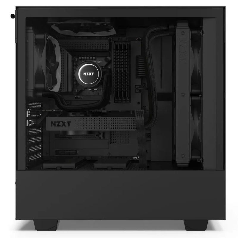 H510 Black/black Compact Mid-tower Case With Tempered Glass - 2x120mm Fans Incl - 4 Fans Supported
