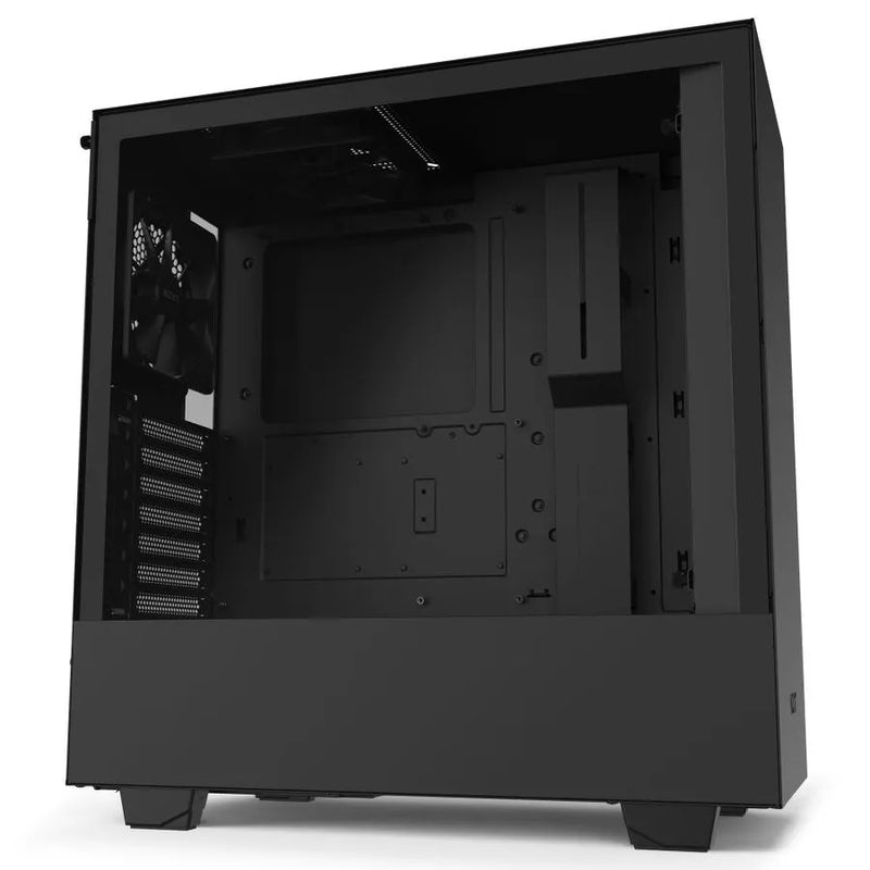 H510 Black/black Compact Mid-tower Case With Tempered Glass - 2x120mm Fans Incl - 4 Fans Supported