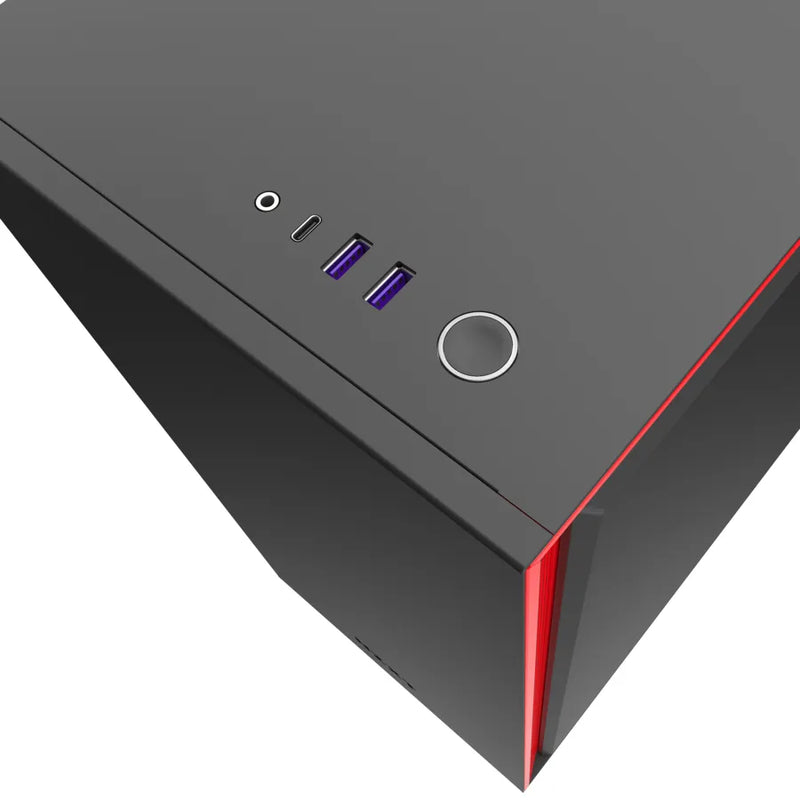 H710i Black/red Premium Atx Mid-tower With Lighting And Fan Control