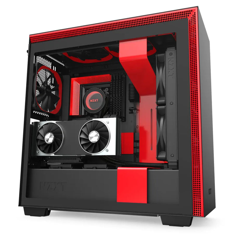 H710i Black/red Premium Atx Mid-tower With Lighting And Fan Control
