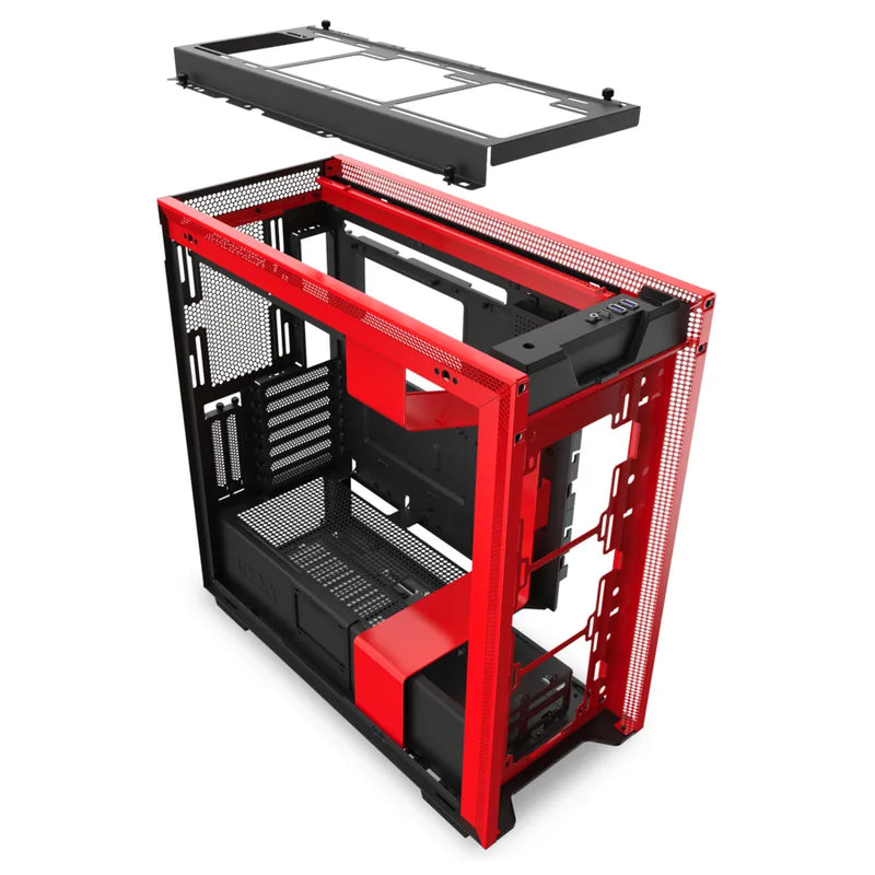 H710i Black/red Premium Atx Mid-tower With Lighting And Fan Control