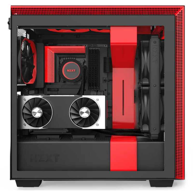 H710i Black/red Premium Atx Mid-tower With Lighting And Fan Control