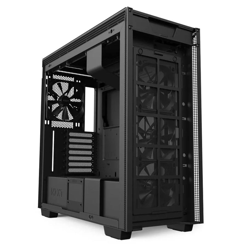 H710 Black/black Mid-tower Case With Tempered Glass