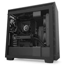 H710 Black/black Mid-tower Case With Tempered Glass