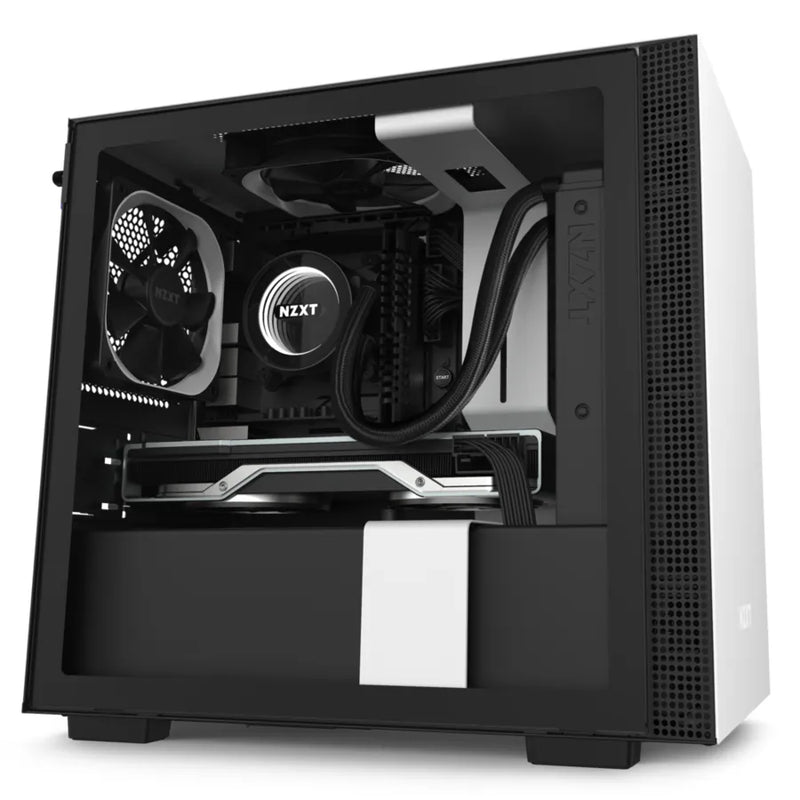 Nzxt H210 White Black Mini-Itx Case With Tempered Glass