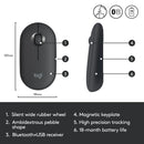 Logitech Pebble M350 Wireless Mouse - Graphite - 2.4Ghz Bt - N A - Emea - Closed Box