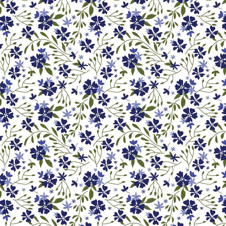 2004618 - Cricut Patterned Vinyl In Bloom Blue Smplr