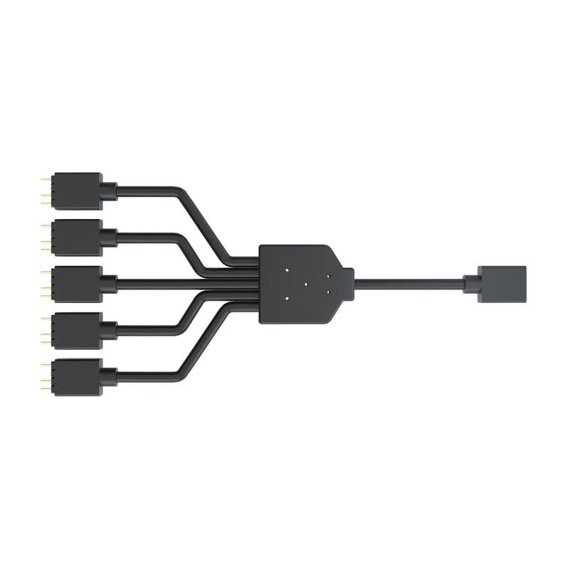 Cooler Master Addressable Rgb 1-To-5 Splitter Cable For Masterfan A-Rgb Cooling Fans And Compatible With A-Rgb M Bs - Black Colour