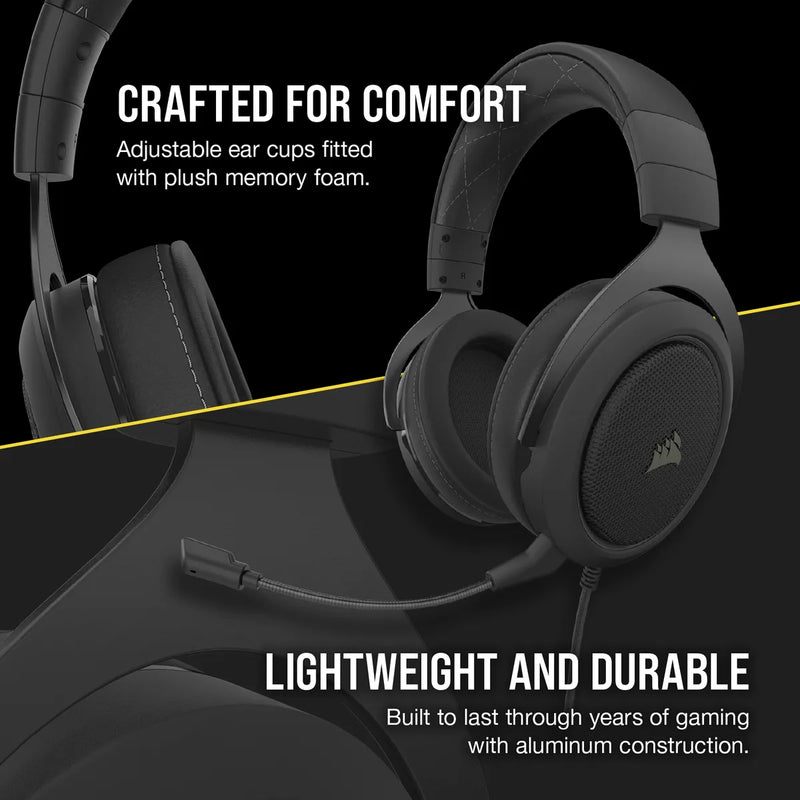 Corsair Hs60 Pro Surround Gaming Headset - Carbon; Console Ready; 3.5 Mm Analog