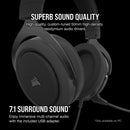 Corsair Hs60 Pro Surround Gaming Headset - Carbon; Console Ready; 3.5 Mm Analog