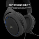 Corsair Hs50 Pro Stereo Gaming Headset — Blue  Console Ready  3.5 Mm Analog
