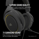 Corsair Hs60 Pro Surroundo Gaming Headset - Yellow; Console Ready; 3.5 Mm Analog