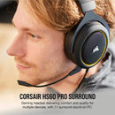 Corsair Hs60 Pro Surroundo Gaming Headset - Yellow; Console Ready; 3.5 Mm Analog