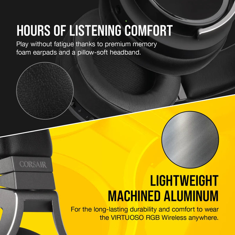 Corsair Virtuoso Rgb Wireless High-Fidelity Gaming Headset 7.1 Carbon