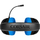 Corsair Hs35 Stereo Gaming Headset; Blue - Multi Platform Compatibility 3.5mm (1to2 Splitter Included)