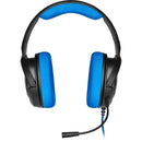 Corsair Hs35 Stereo Gaming Headset; Blue - Multi Platform Compatibility 3.5mm (1to2 Splitter Included)