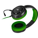 Corsair Hs35 Stereo Gaming Headset; Green - Multi Platform Compatibility 3.5mm (1to2 Splitter Included)