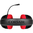 Corsair Hs35 Stereo Gaming Headset; Red - Multi Platform Compatibility 3.5mm (1to2 Splitter Included)