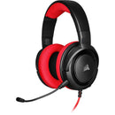 Corsair Hs35 Stereo Gaming Headset; Red - Multi Platform Compatibility 3.5mm (1to2 Splitter Included)