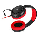 Corsair Hs35 Stereo Gaming Headset; Red - Multi Platform Compatibility 3.5mm (1to2 Splitter Included)