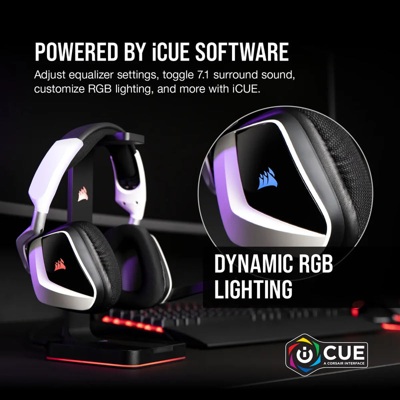 Corsair Void Elite Wireless Gaming Headset With Dolby® Headphone 7.1 — White Console Ready Usb