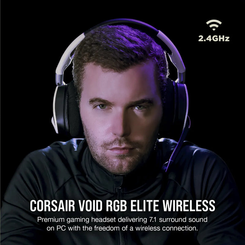 Corsair Void Elite Wireless Gaming Headset With Dolby® Headphone 7.1 — White Console Ready Usb