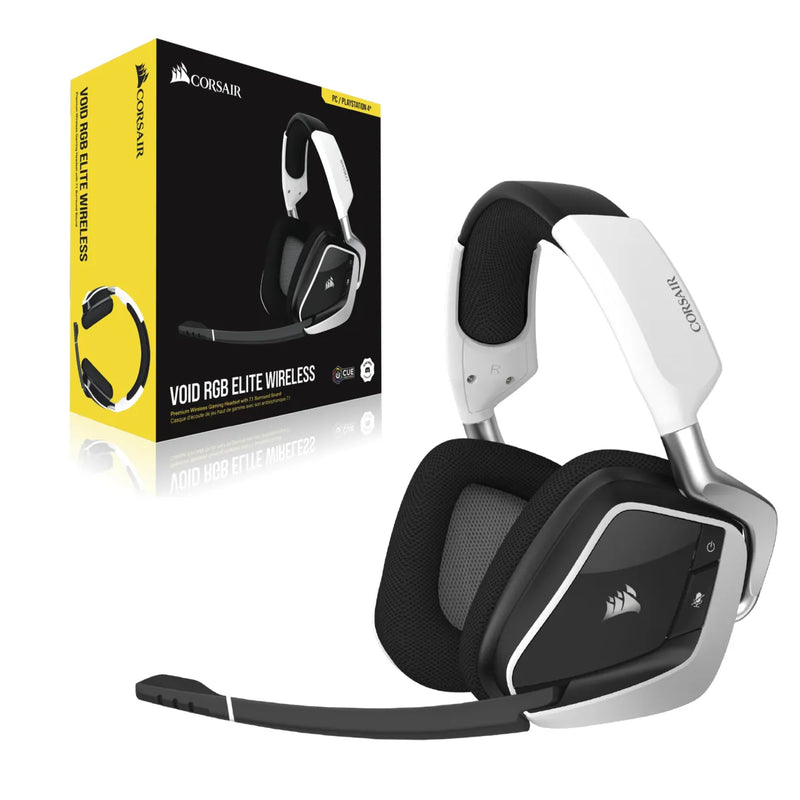 Corsair Void Elite Wireless Gaming Headset With Dolby® Headphone 7.1 — White Console Ready Usb