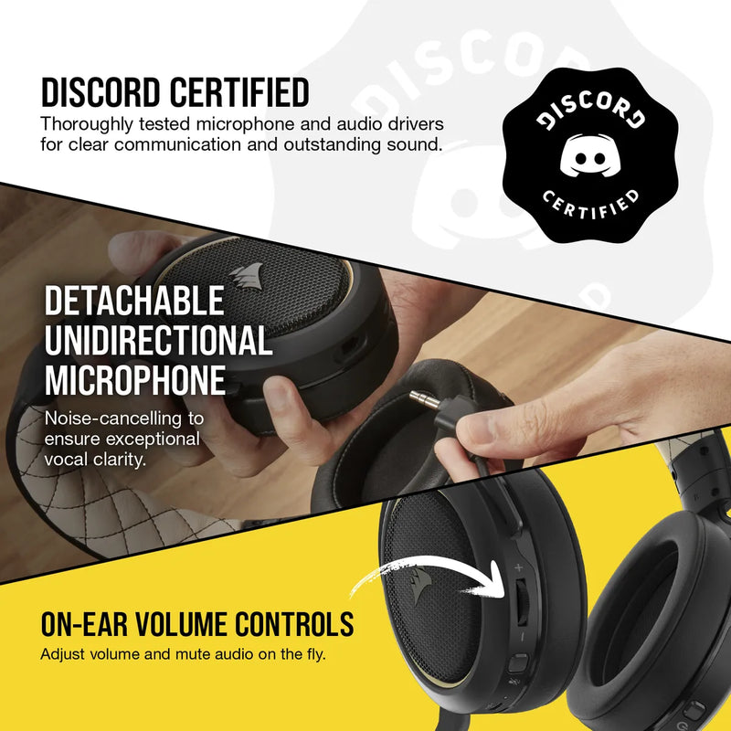 Corsair Hs70 Pro Wireless Gaming Headset — Cream; Ps4 Ready