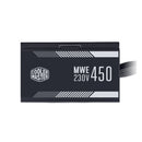 Cooler Master Mwe 450W Atx Psu  80+ White Rated   3 Year Warranty  Flat Black Cables  Non Modular.