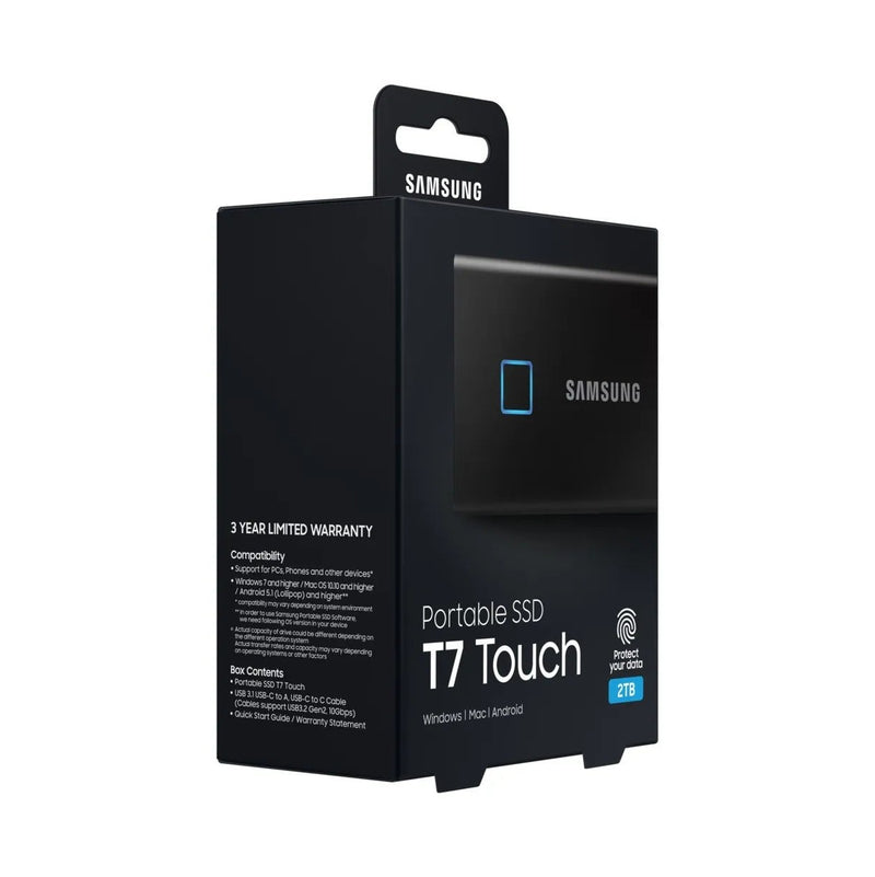 SAMSUNG 2TB T7 TOUCH EXTERNAL SSD - DEEP BLACK