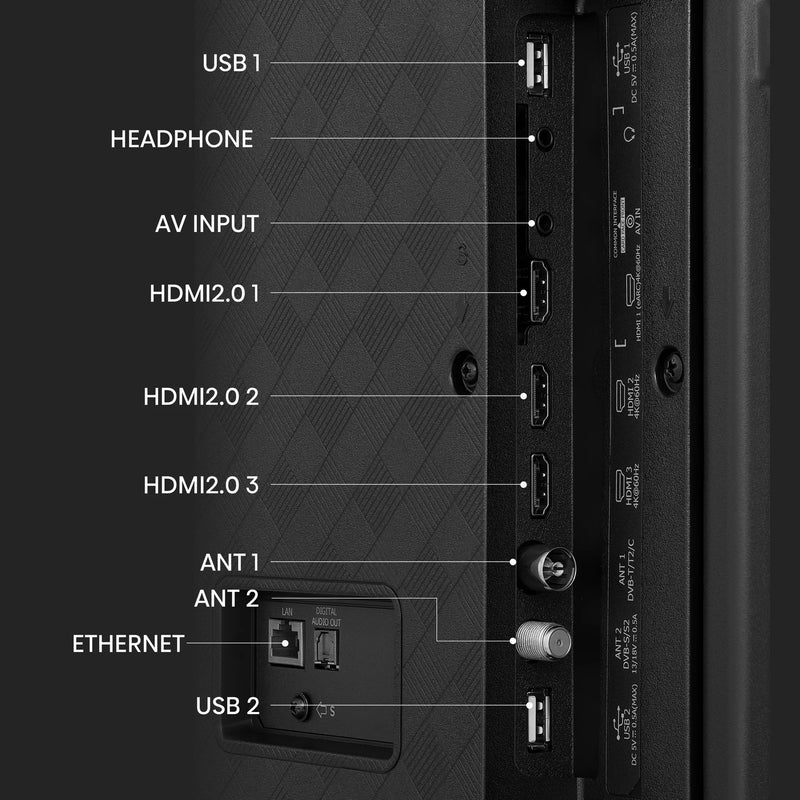 Hisense 75" A6K Series Uhd Smart Tv - 3840X2160 Res, 178° Viewing Angle, Smooth Motion 120, 8Ms Response, Wi-Fi, Ethernet, Bluetooth, 3X Hdmi, 2X Usb
