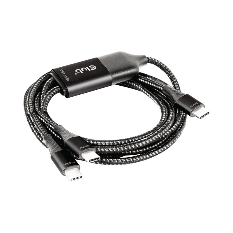 Club3D 1.8M 100W Type-C Y-Charging Cable - Type-C To 2X Type-C (Cac-1527)