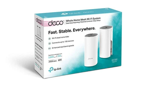 Tp-Link Deco E4 Ac1200 Whole Home Mesh Wi-Fi System (4 Pack), Retail Box , 2 Year Limited Warranty